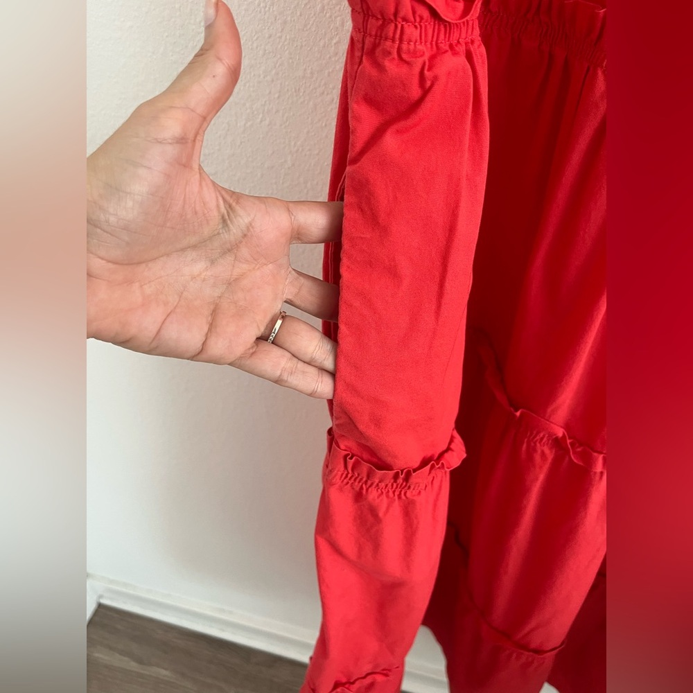 J.Crew Sleeveless Tiered Sleeveless Midi Dress Coral Pink size 12 Boho - Picture 6 of 11